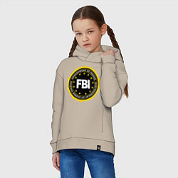 Толстовка оверсайз детская FBI Departament, цвет: миндальный — фото 2