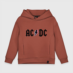 Толстовка оверсайз детская AC/DC, цвет: кирпичный