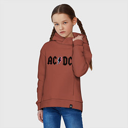 Толстовка оверсайз детская AC/DC, цвет: кирпичный — фото 2