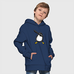 Толстовка оверсайз детская DAB Pinguin, цвет: тёмно-синий — фото 2