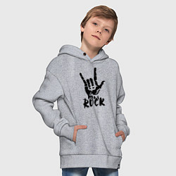 Толстовка оверсайз детская Real Rock, цвет: меланж — фото 2