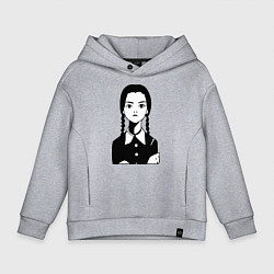 Толстовка оверсайз детская Wednesday Addams, цвет: меланж