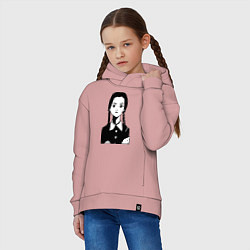 Толстовка оверсайз детская Wednesday Addams, цвет: пыльно-розовый — фото 2
