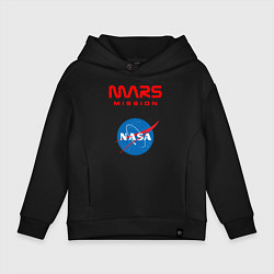 Толстовка оверсайз детская Nasa Mars mission, цвет: черный