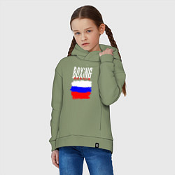 Толстовка оверсайз детская Бокс Россия, цвет: авокадо — фото 2
