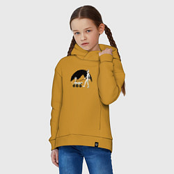 Толстовка оверсайз детская Космос, цвет: горчичный — фото 2