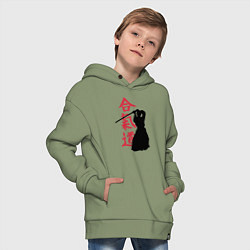 Толстовка оверсайз детская Айкидо, цвет: авокадо — фото 2