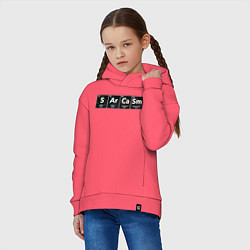 Толстовка оверсайз детская Сарказм, цвет: коралловый — фото 2