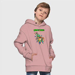Толстовка оверсайз детская Minecraft, цвет: пыльно-розовый — фото 2