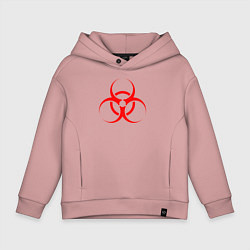 Толстовка оверсайз детская BIOHAZARD, цвет: пыльно-розовый