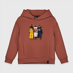 Толстовка оверсайз детская Bryant, Jordan, James, цвет: кирпичный