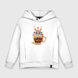 Толстовка оверсайз детская Magic Coffee, цвет: белый