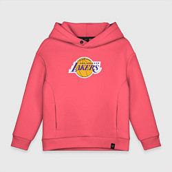 Толстовка оверсайз детская LA LAKERSспина, цвет: коралловый