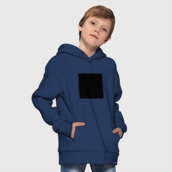 Толстовка оверсайз детская ЧЕРНЫЙ КВАДРАТ, цвет: тёмно-синий — фото 2