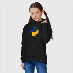 Толстовка оверсайз детская Python, цвет: черный — фото 2