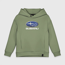 Толстовка оверсайз детская SUBARU, цвет: авокадо