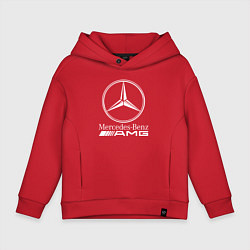 Толстовка оверсайз детская MERCEDES-BENZ AMG, цвет: красный