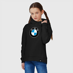 Толстовка оверсайз детская BMW, цвет: черный — фото 2