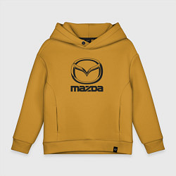 Толстовка оверсайз детская MAZDA LOGO, цвет: горчичный