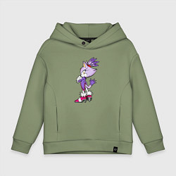 Толстовка оверсайз детская SONIC Кошка Блейз, цвет: авокадо