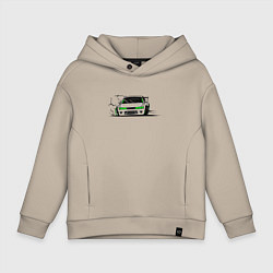 Толстовка оверсайз детская Street racing Drift, цвет: миндальный