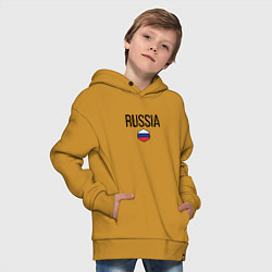 Толстовка оверсайз детская Россия, цвет: горчичный — фото 2