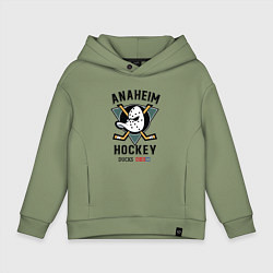 Толстовка оверсайз детская ANAHEIM DUCKS, цвет: авокадо