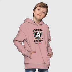 Толстовка оверсайз детская ANAHEIM DUCKS, цвет: пыльно-розовый — фото 2