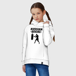 Толстовка оверсайз детская Russian Boxing, цвет: белый — фото 2