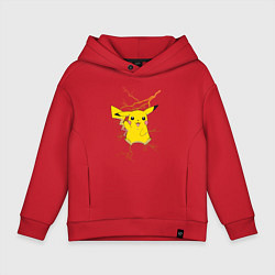 Толстовка оверсайз детская Pikachu, цвет: красный