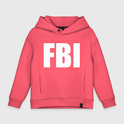 Толстовка оверсайз детская FBI, цвет: коралловый