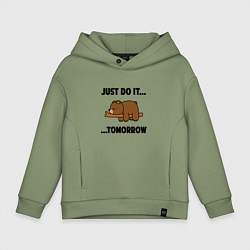 Толстовка оверсайз детская Мишка, цвет: авокадо