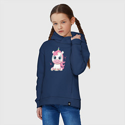 Толстовка оверсайз детская Unicorn Kid, цвет: тёмно-синий — фото 2