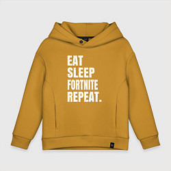 Детское худи оверсайз EAT SLEEP FORTNITE REPEAT