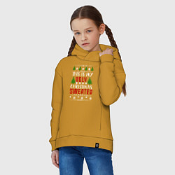 Толстовка оверсайз детская My ugly christmas sweater, цвет: горчичный — фото 2