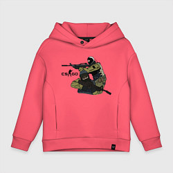 Толстовка оверсайз детская CS:GO, цвет: коралловый