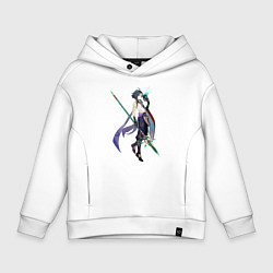 Толстовка оверсайз детская Сяо, цвет: белый