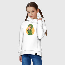 Толстовка оверсайз детская Девушка крипер, цвет: белый — фото 2