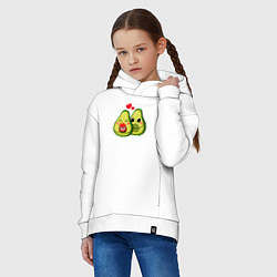 Толстовка оверсайз детская Семья авокадо, цвет: белый — фото 2