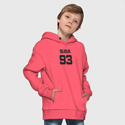 Толстовка оверсайз детская BTS - Suga 93, цвет: коралловый — фото 2