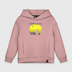 Толстовка оверсайз детская Cyberpunk 2077 CITY, цвет: пыльно-розовый