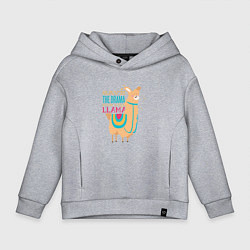 Толстовка оверсайз детская Save the Drama for the Llama, цвет: меланж