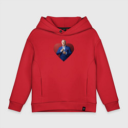Толстовка оверсайз детская Сердце Меладзе, цвет: красный