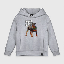Толстовка оверсайз детская ЧОП - ротвейлер из GTA 5, цвет: меланж
