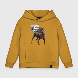 Толстовка оверсайз детская ЧОП - ротвейлер из GTA 5, цвет: горчичный