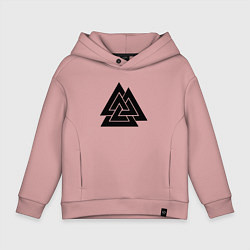Толстовка оверсайз детская Валькнут Valknut Z, цвет: пыльно-розовый