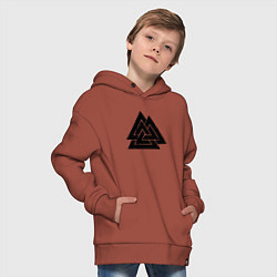 Толстовка оверсайз детская Валькнут Valknut Z, цвет: кирпичный — фото 2