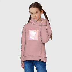 Толстовка оверсайз детская Vaporwave Strawberry Milk, цвет: пыльно-розовый — фото 2