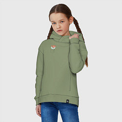Толстовка оверсайз детская Zoidberg карман, цвет: авокадо — фото 2