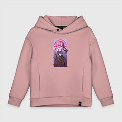 Толстовка оверсайз детская Bakemonogatari, цвет: пыльно-розовый
